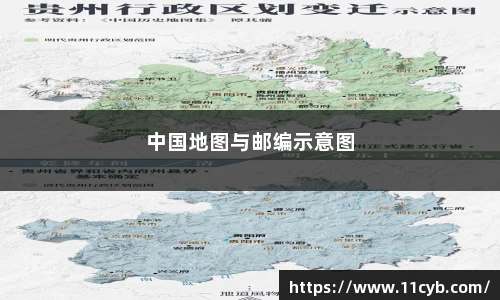 中国地图与邮编示意图